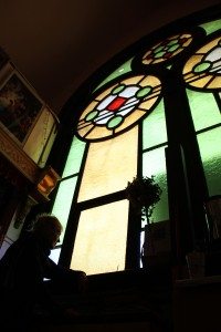 Margie Belrose in her church-turned-theater. Photo by Molly Oleson