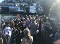 Cell Phone Video Leads to Racial Justice Protest at Sausalito Beach Swede's Beach protest Oct. 18, 2020
