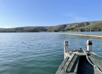 Cleanup of Sheen Continues Near Dillon Beach, No Oiled Wildlife Spotted American Challenger boom cleanup