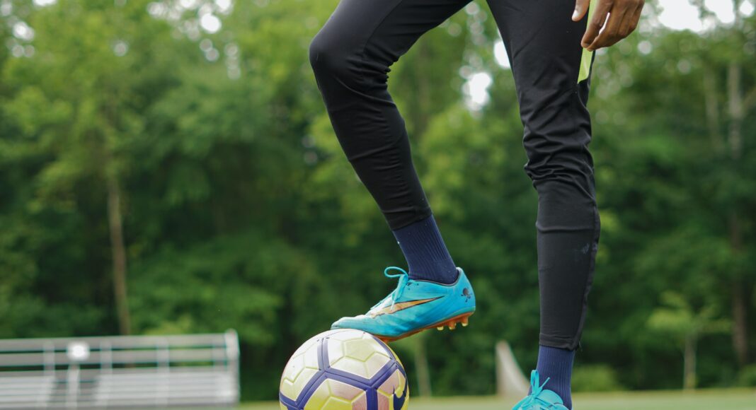 Soccer ball and feet