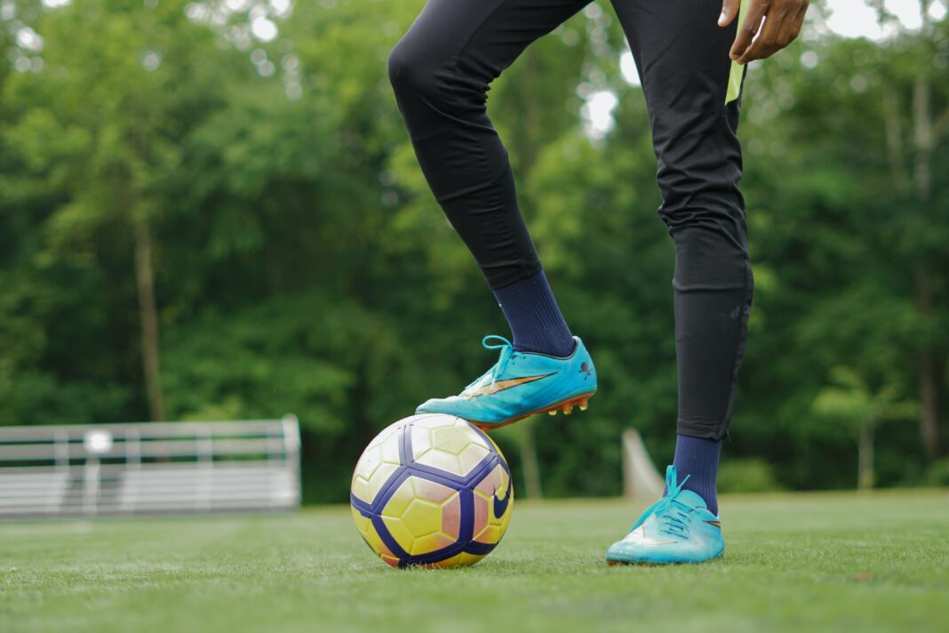 Soccer ball and feet