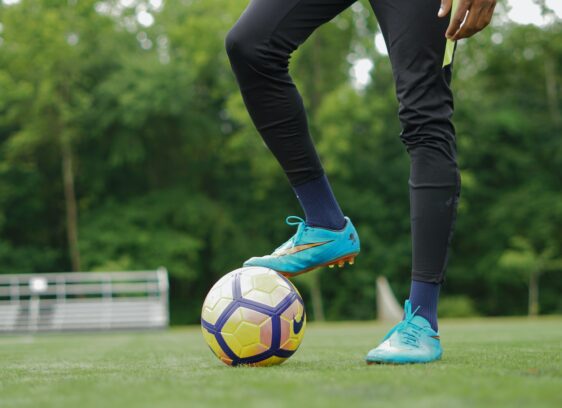 Soccer ball and feet