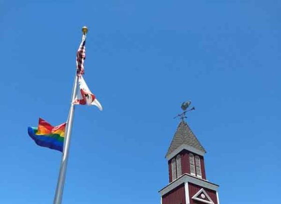 Marin Pride PQ “Pride Month is a great point to consider how to better support the community by looking at the policies, training of staff and by being more visibly supportive with symbols like Pride flags—they mean a lot to the community.” — Adrian Shanker, The Spahr Center Photo by Bill Blackburn PRIDE Last year’s Pride flag raising in front of Novato’s City Hall.