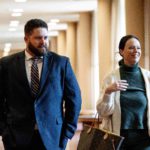 San Rafael cop found not guilty of felony charges is with his criminal defense attorney.