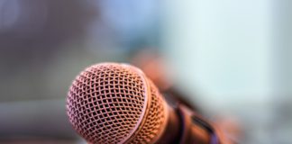 Microphone on stand