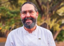 Chef Les Goodman from Mable's, a new restaurant in Marshall, California