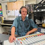 KWMR program director, Jeff Manson, on the air in the West Marin studio.