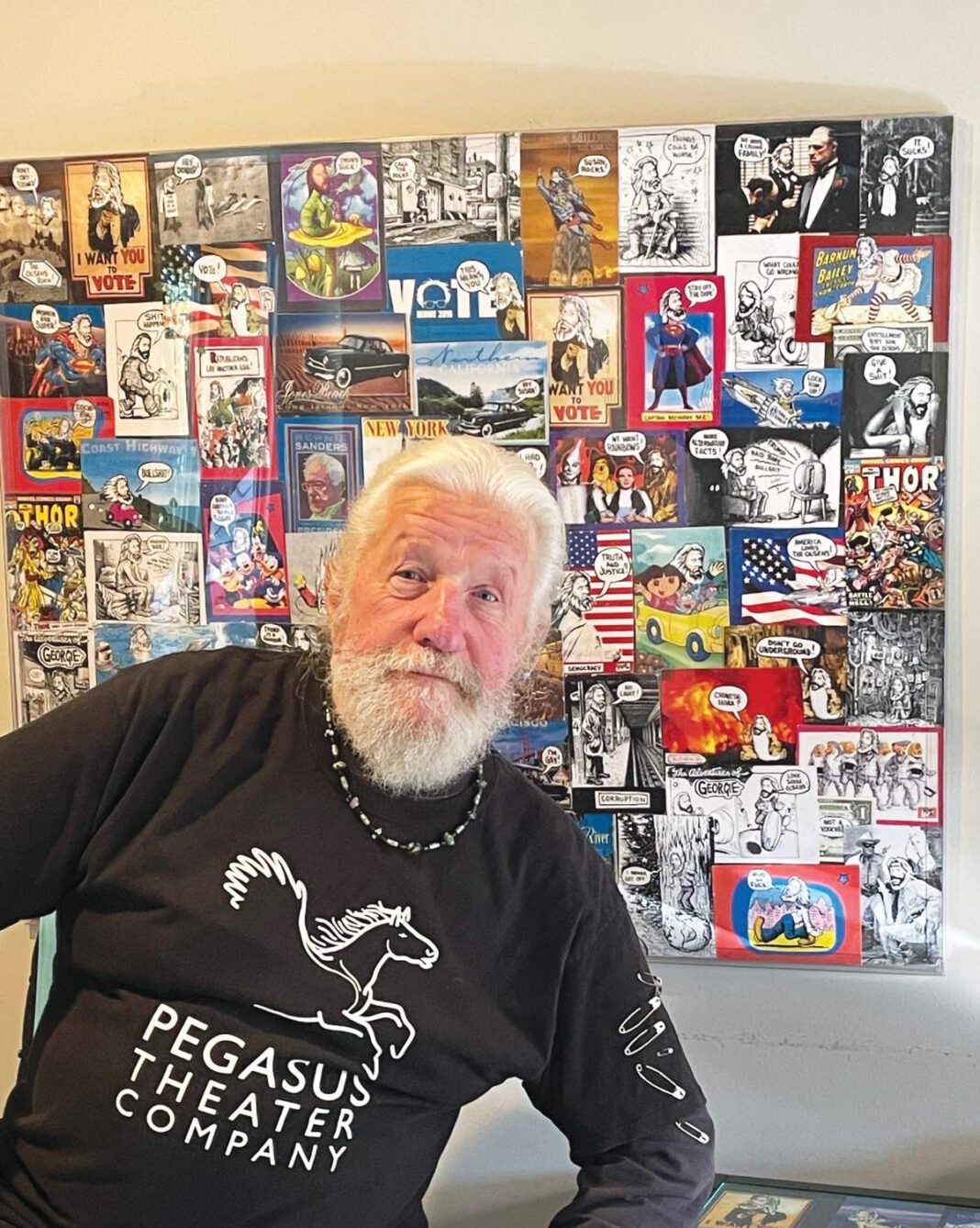 Every George Shult postcard is cut from watercolor paper and fronted with photocopied or hand-reproduced art—iconic, comic, camp, historic.