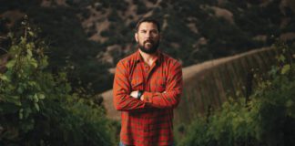 Clay Mauritson in a vineyard